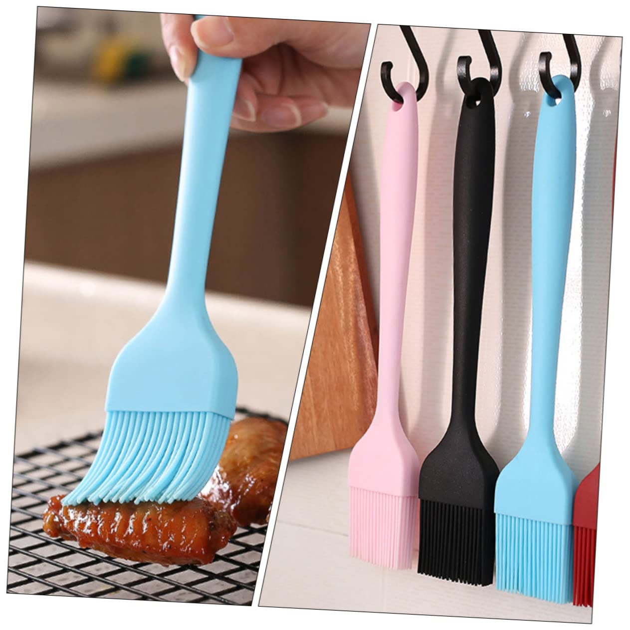 ibasenice Silicone Oil Brush Set 2 Pieces 26cm Length Heat-resistant Bbq Tool for Basting