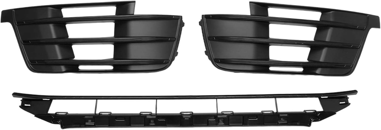 X AUTOHAUX Front Lower Hood Bumper Grille Grill Fog Light Grille Cover for Audi Q7 2016-2019 Front Lower Bumper Kidney Grille Grill Sport Style Black 1 Set