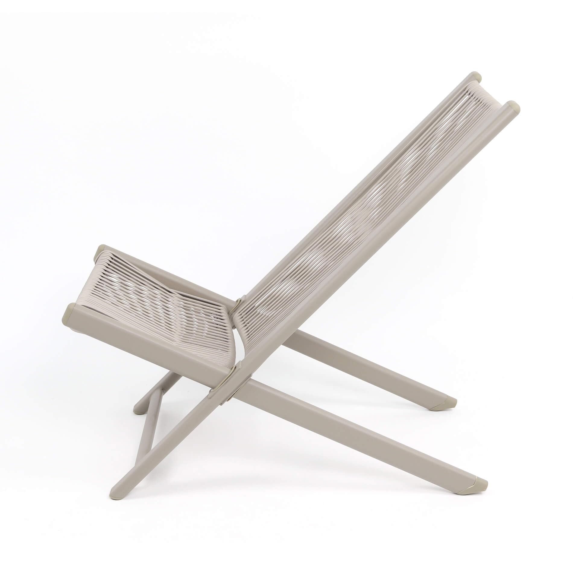 Rebecca Mobili Juego de 2 tumbonas de jardín, asientos de exterior, gris pardo, acero poliratán, diseño moderno, montaje empotrado, para balcón, camping – Medidas 79 x 48 x 90 cm – Art. RE7181