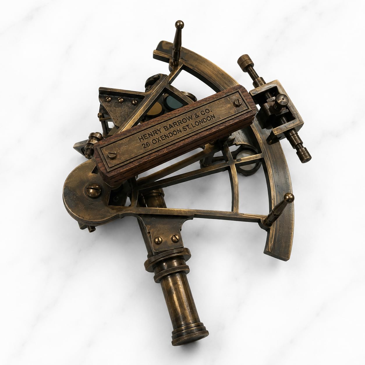 Antique Brass Sextant Navigation Instrument Vintage Nautical Marine Survey Tool Collectible Decorative Maritime Gift-picture-14