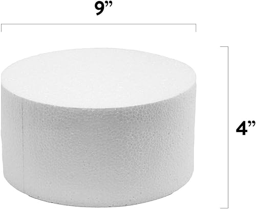 Miniatura 6 de Global Sugar Art Maniquí de pastel de 9 x 4 pulgadas - Pastel falso de espuma de poliestireno para decoración, exhibición y práctica