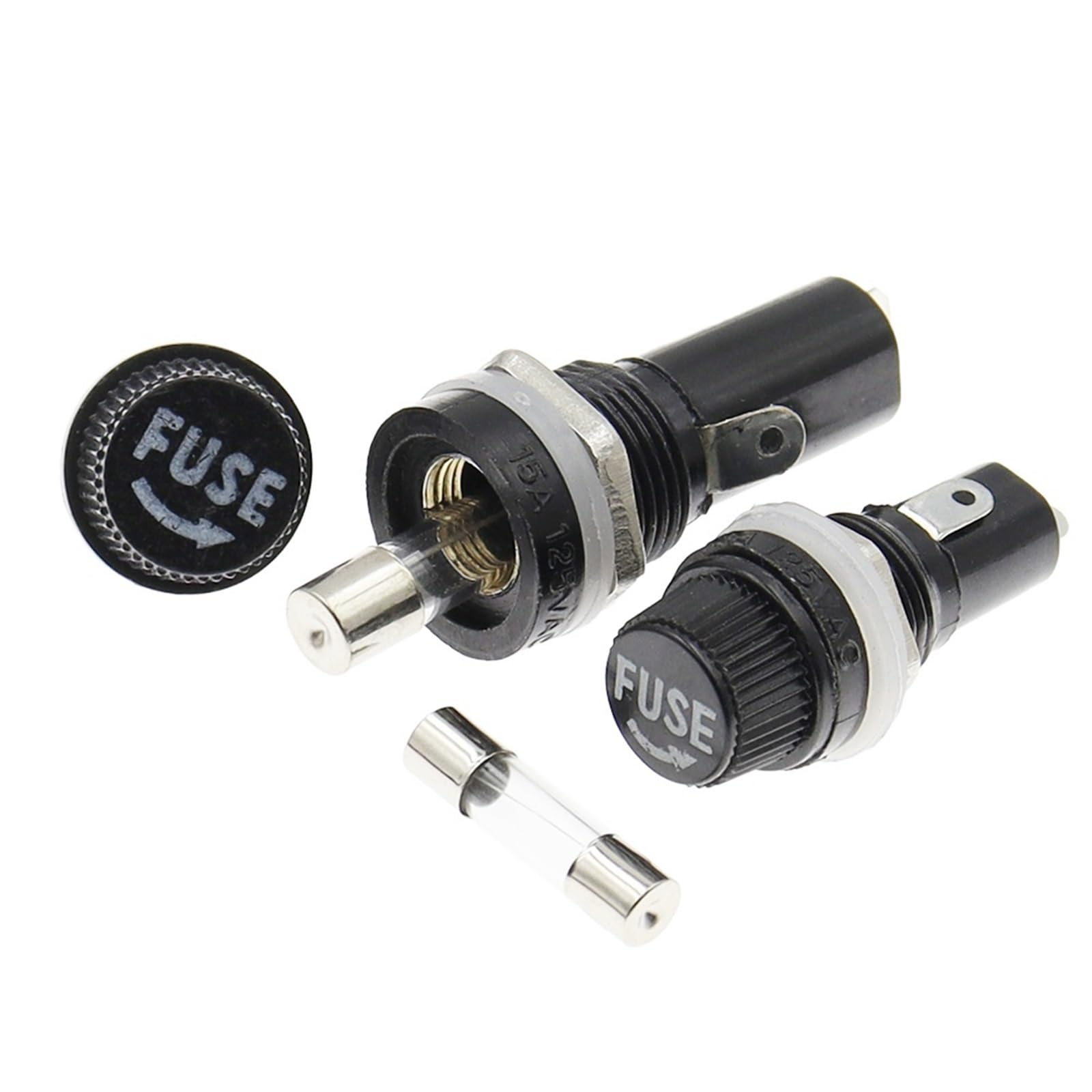 10 Uds 5 * 20mm 6 * 30mm 250V portafusibles de Vidrio 5x20 6x30 portafusibles for Tubo de Seguro for Montaje en Panel de Seguro portafusibles(1.5A)
