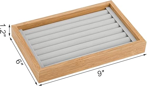 Miniatura 2 de Elsjoy Paquete de 2 bandejas organizadoras de anillos 9 x 6 pulgadas caja organizadora de anillos bandeja de almacenamiento de anillos bandeja de