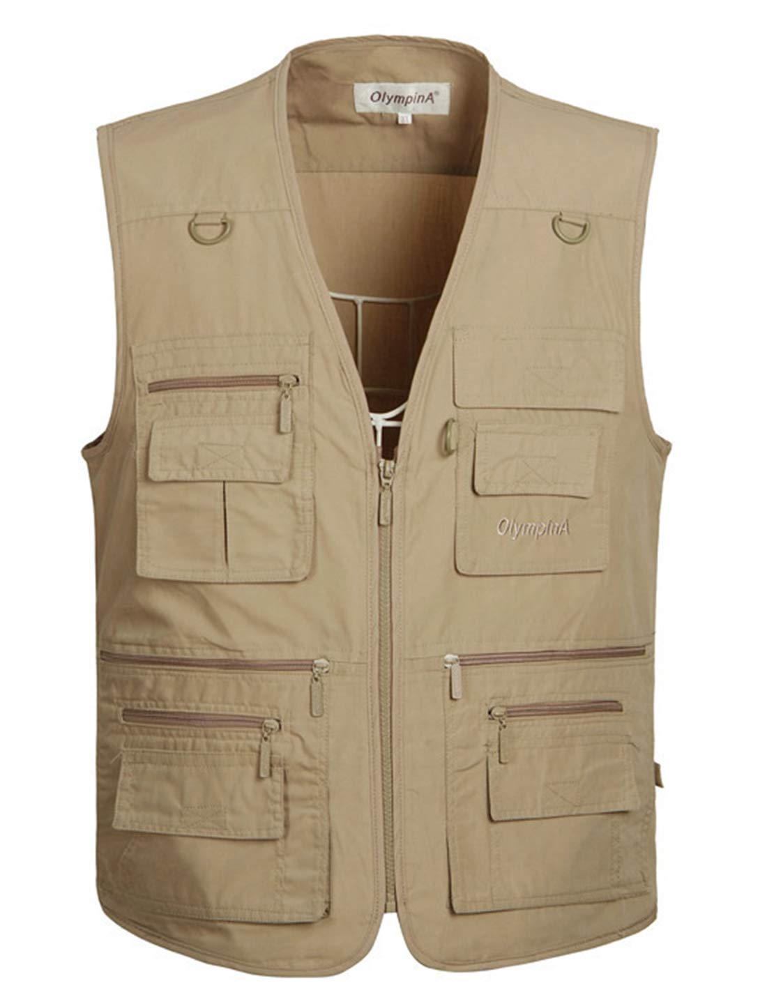 PEHMEAMens Mesh Outdoor Work Safari Fishing Travel Photo Cargo Vest Multi Pockets Breathable Waistcoat Jacket