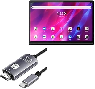 BoxWave Cable Compatible with Lenovo Yoga Tab 13 (ZA8E) - SmartDisplay Cable - USB Type-C to HDMI (6 ft), USB C/HDMI Cable - Jet Black