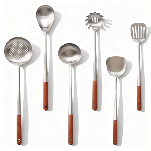 Ustensiles de Cuisine Inox Lot de 6 - Spatule Cuisine,