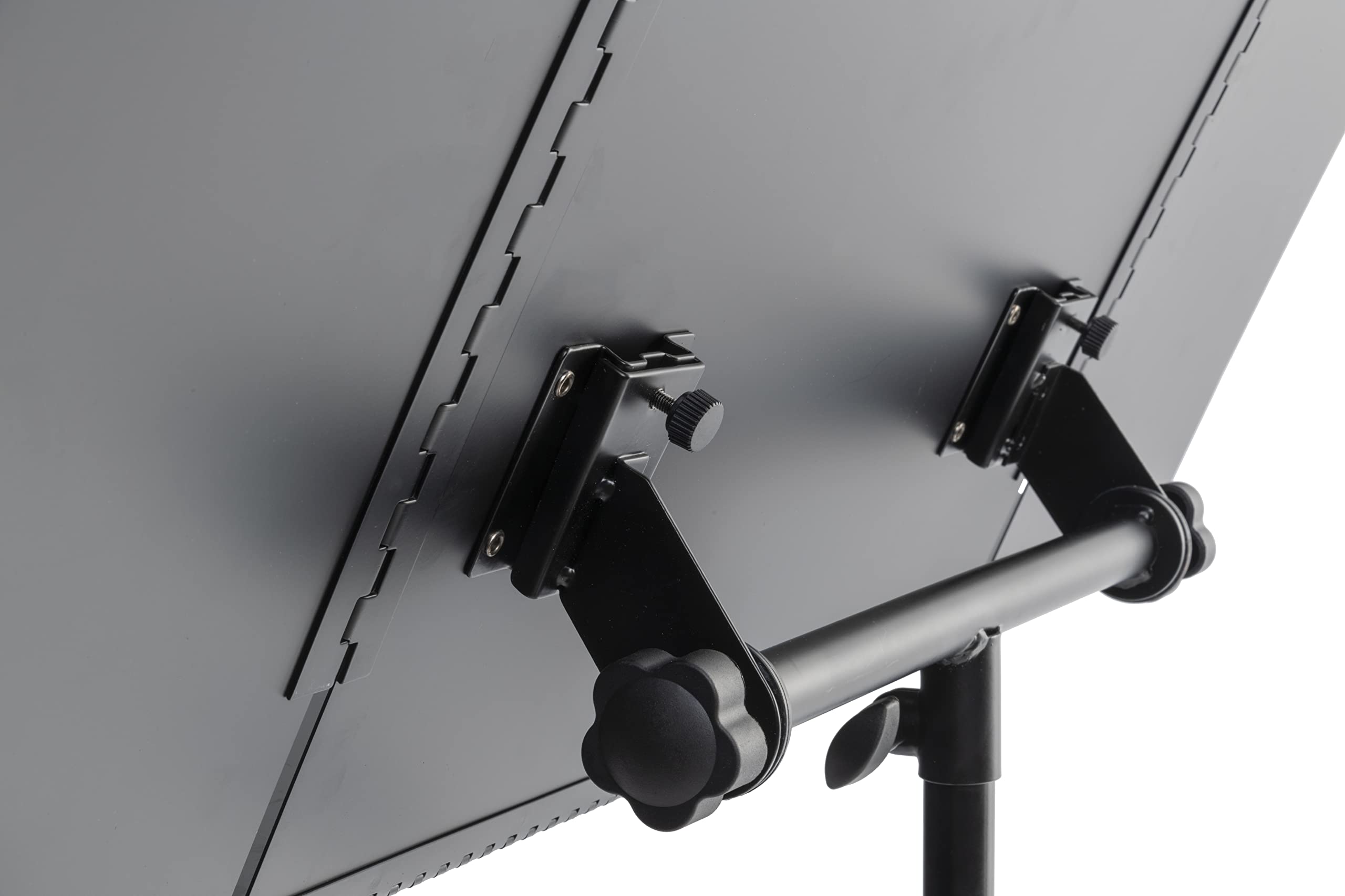 QUIK LOK - MS320 Atril Profesional de Orquesta Plegable de 3 Páginas, Soporte de Acero con Base de Trípode de Aleación de Zinc, Altura Ajustable de 75 a 129 cm