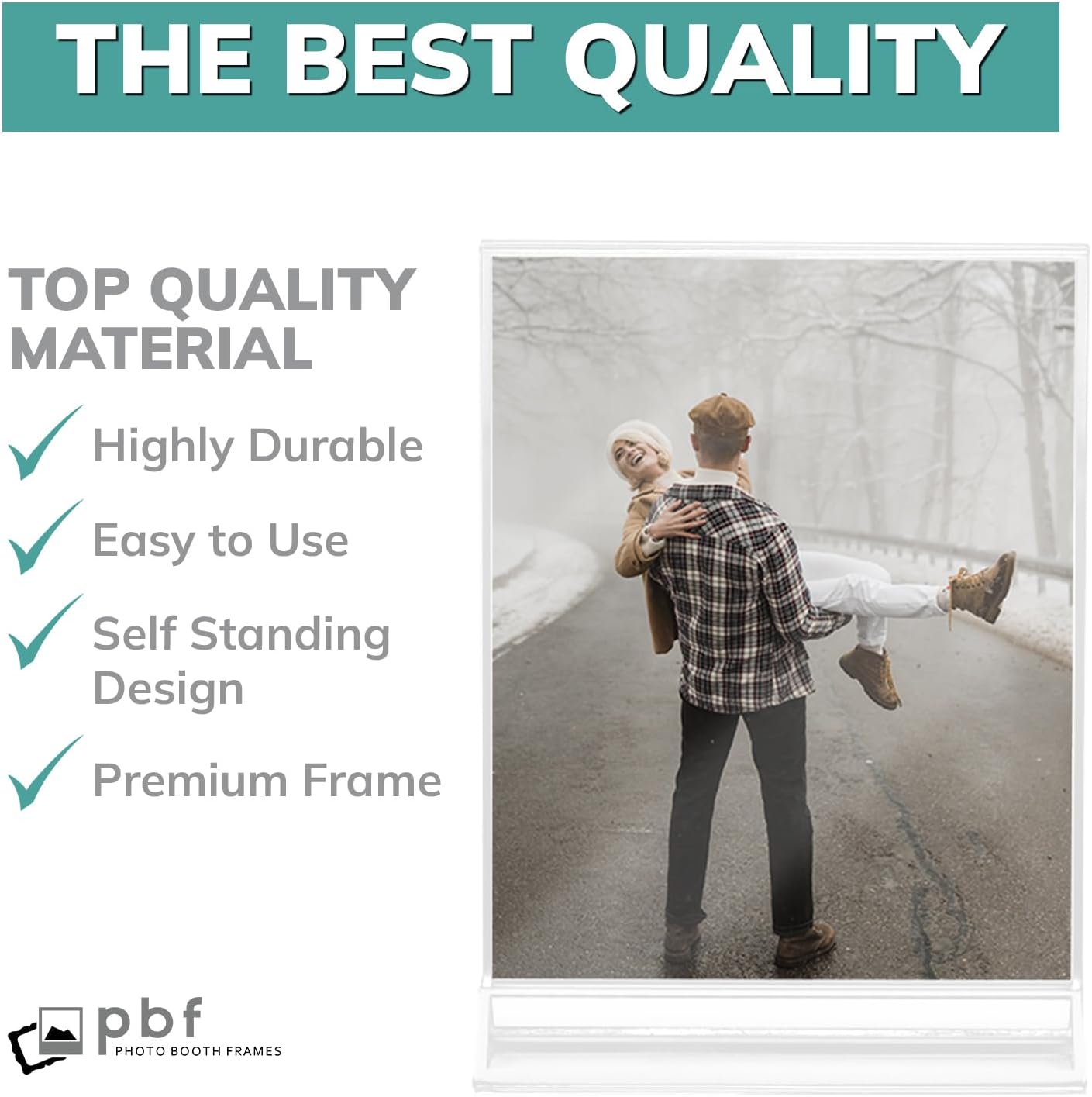 pbf 8.5x11 Acrylic Picture Frame Display Stand | 8.5 x 11 Vertical Clear Acrylic Sign Holder | Clear Photo Frame for Table Sign, Tabletop Wedding Sign, Menu, QR Code (6-Pack)