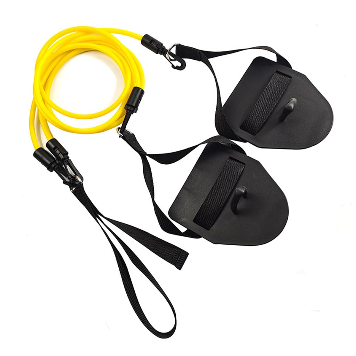 Allenatore di nuoto terrestre con palette per le mani, corda di resistenza, fascia elastica staccabile per migliorare la forza delle braccia (giallo, 20 libbre)