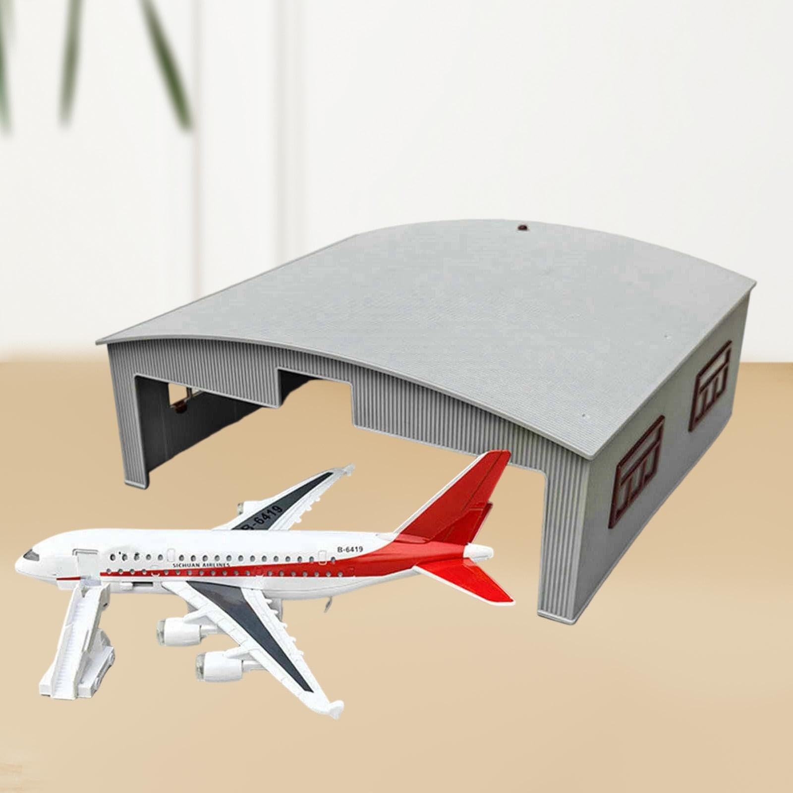Amazon | Generic 空港格納庫 本格模型 照明搭載 航空機格納庫 ドア窓