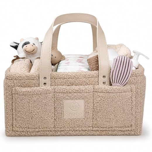 Baby Diaper Caddy Organizer–Includes Toiletry Bag, Baby Essentials, Nursery Storage Basket, Portable Diaper Organizer, Newborn Essentials & Baby Registry Must Have