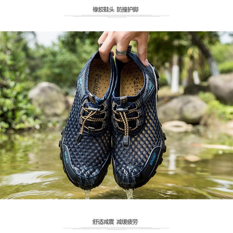 BaronHong Summer Men Casual Sneakers Breathable Mesh Shoes Mens Non-Slip Outdoor Hiking Shoes Mens Climbing Trekking Shoes3