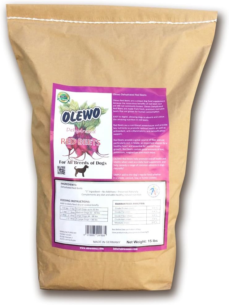 Olewo Red Beets Dog Food Supplement - Breeder Bag 15 lbs