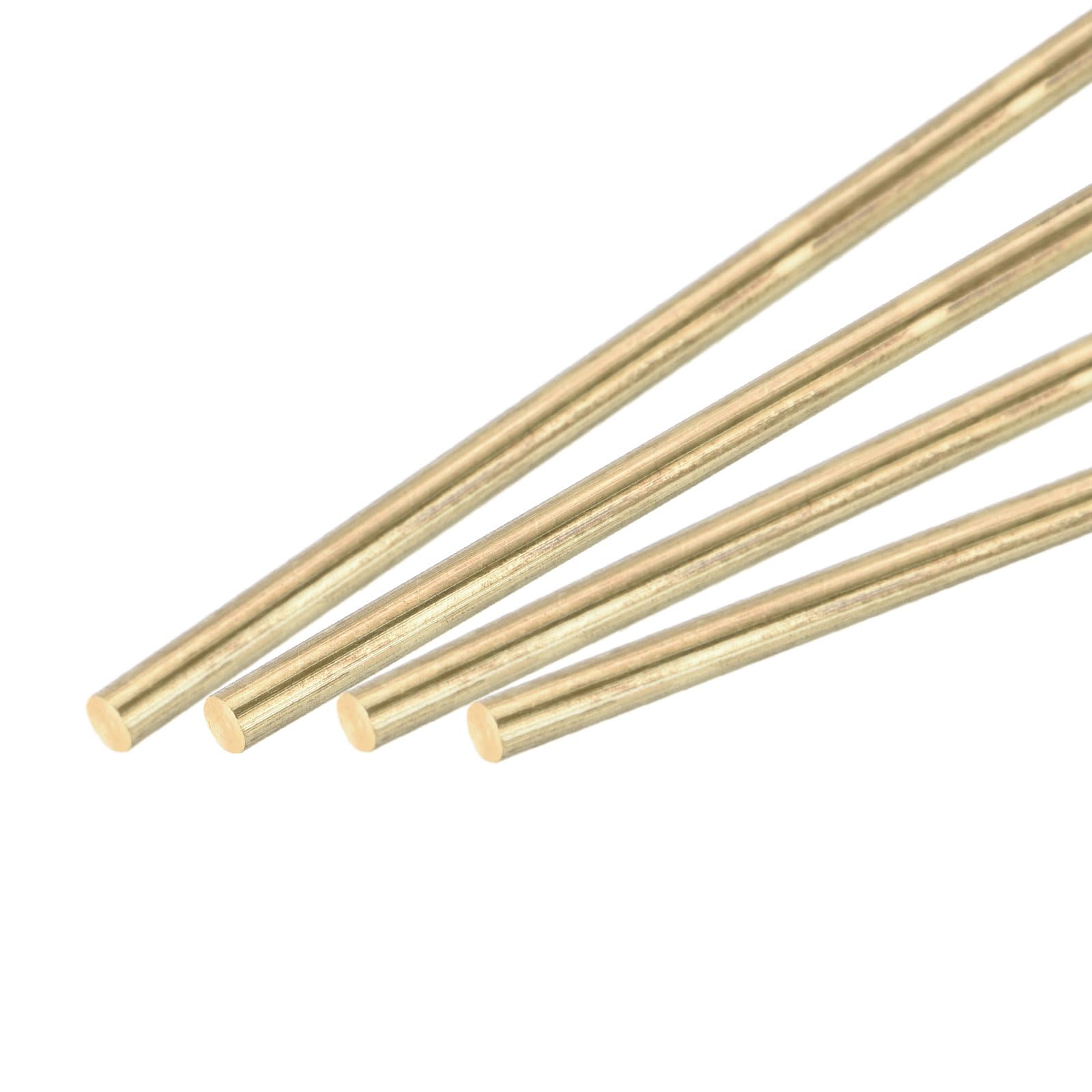 QUARKZMAN Mosiężny pręt, okrągły pręt z litego mosiądzu, średnica 3 mm, długość 355 mm, długość zapasów, drążek tokarski do modeli RC DIY, 4 szt