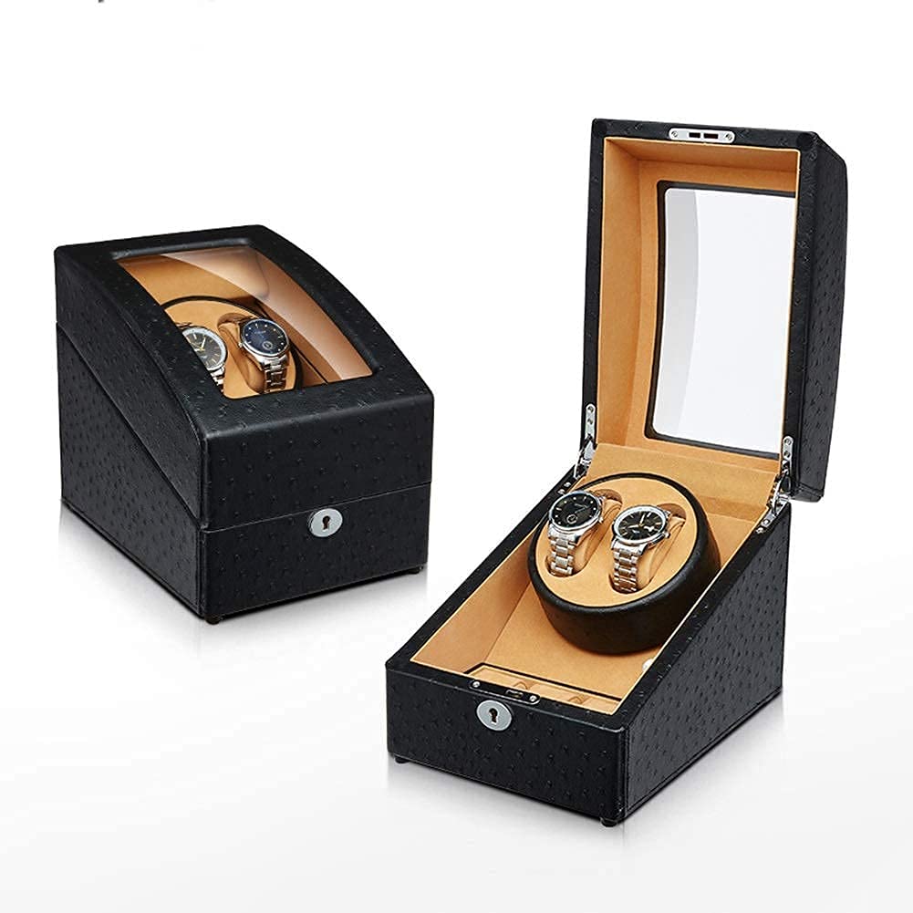 Scatola Carica Orologi 2+3 Adattatore Carica Orologi Automatico e Alimentato a Batteria Finitura in Legno Pianoforte Motore Silenzioso creatività