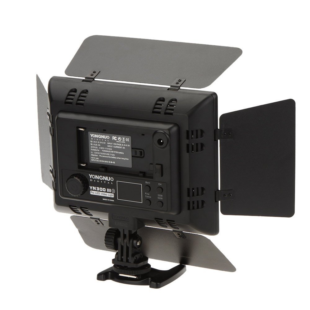 Yongnuo YN-300 III YN300 III Pro lampa wideo LED 3200 K-5500 K, temperatura barwowa do aparatów Canon Nikon DV i kamkorderów z akumulatorem WINGONEER NP-F750 i ładowarką