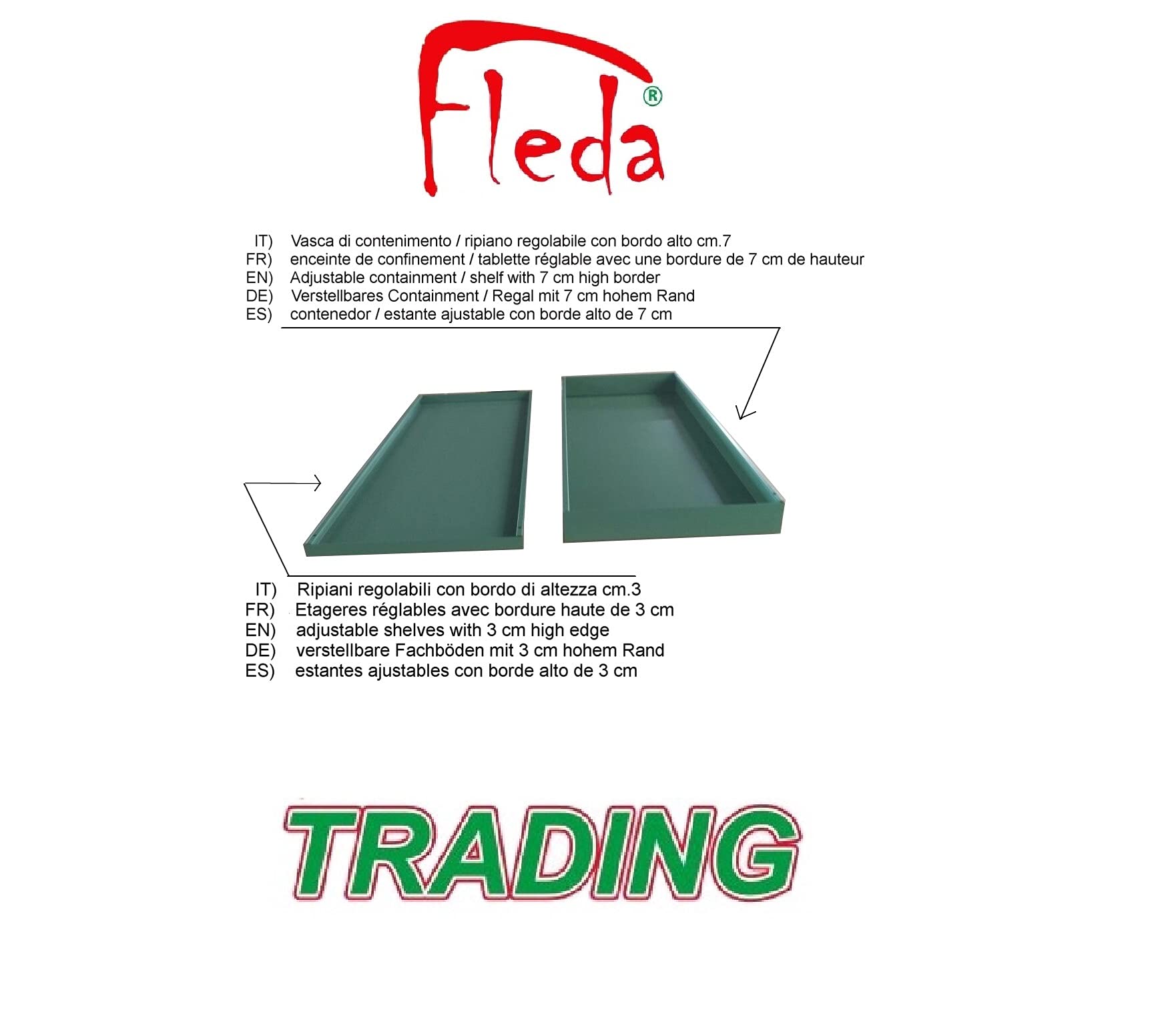 Fleda TRADING Armadio per fitofarmaci in metallo Verde 100x45x200h per aziende agricole, Magazzino