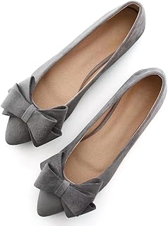 Women Fashion Bowknot Flats Comfort Pointed Toe Dress Shoes