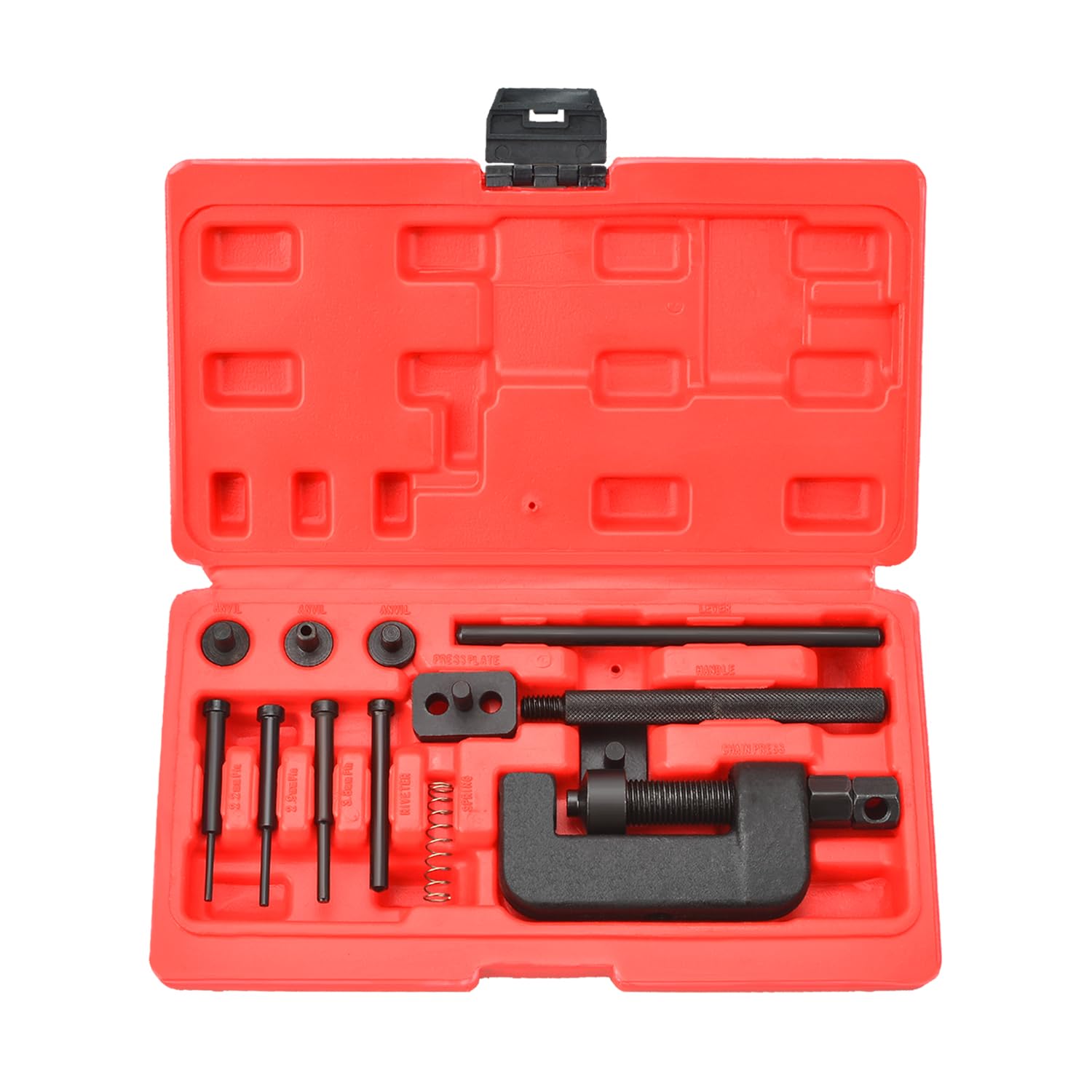 Zoomtools 13 Pcs Motorcycle Chain Breaker Set, Chain Riveting Tool Chain Cutter and Riveter Kit