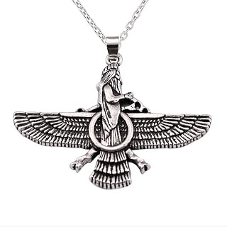 Ahura Mazda Religion Pandent Statement Necklace Men Zoroastrianism Iranian Cuture Persian Empire Necklaces for Women