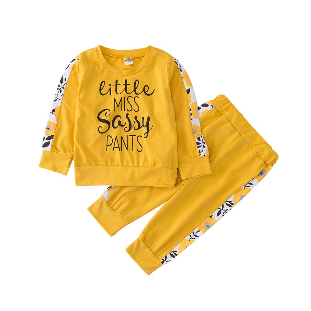 Infant Toddler Baby Girl Clothes Long Sleeve T-Shirt Tops Pants Outfits Set
