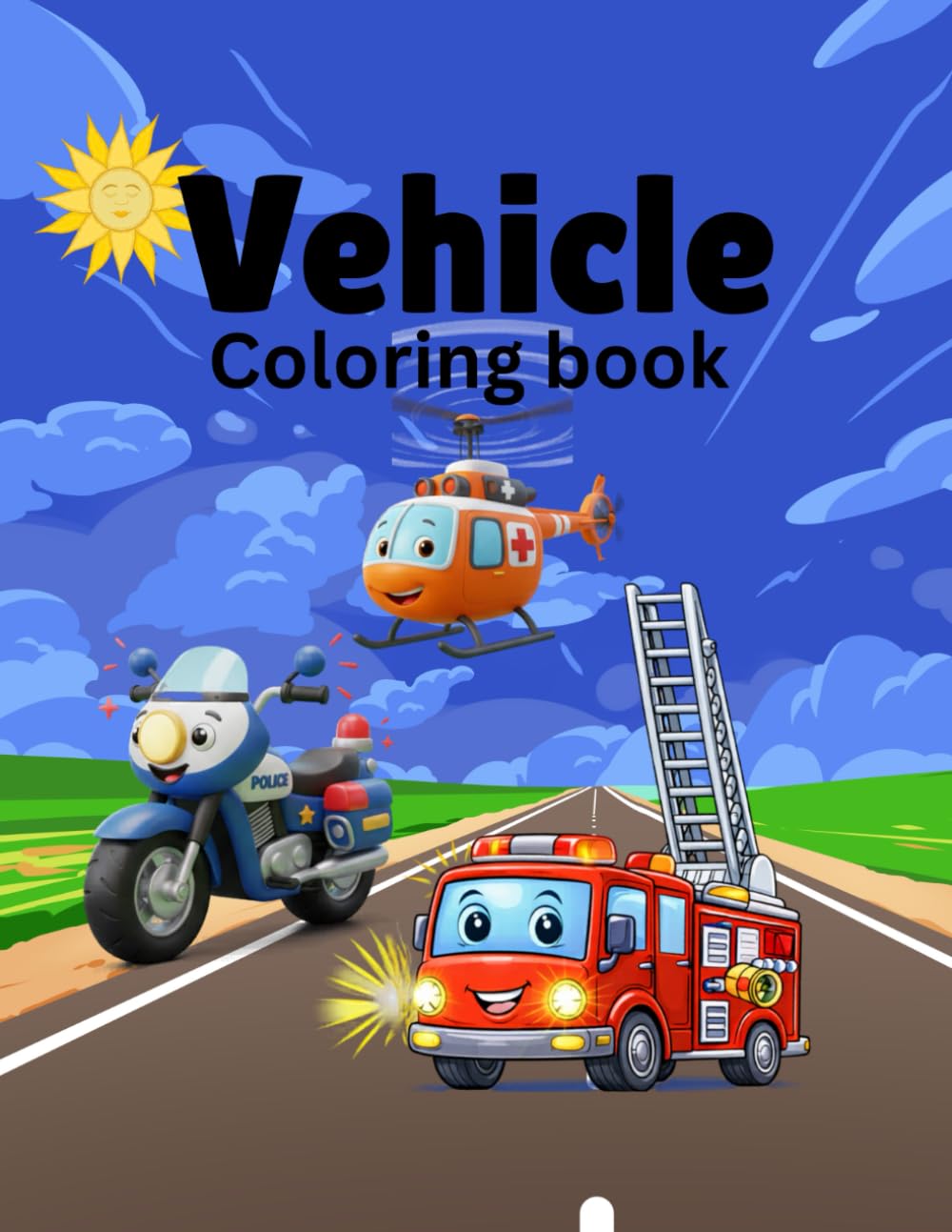 Vehicle coloring book for kids: Fun Cars, Trucks, Planes, Tractors & More! Easy and Cute Coloring book