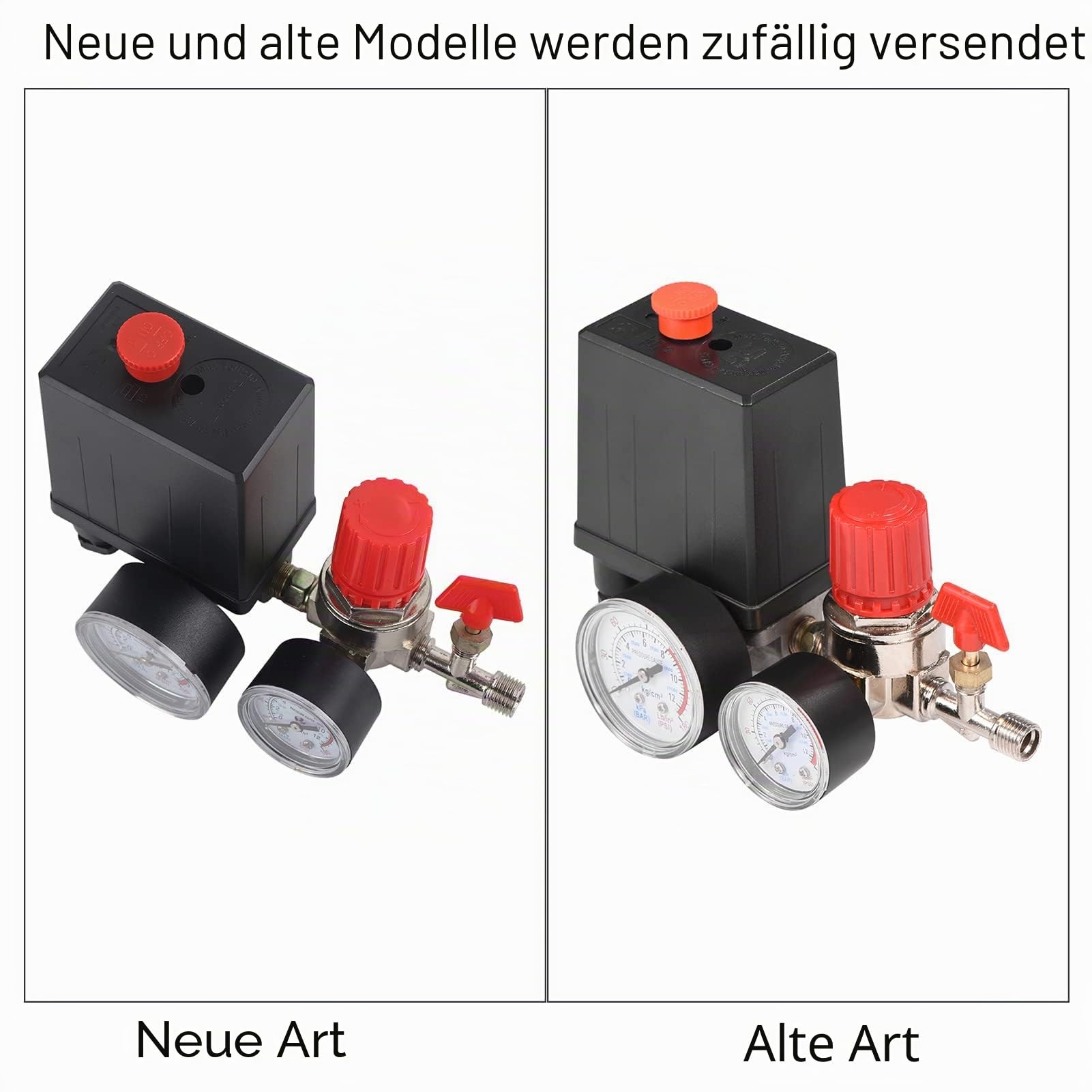 Luftkompressor Druckschalter Steuerventil, Pneumatisch, 4-Wege, G1/4 Anschluss, 0.05-1.2Mpa, 3000 l/min, 581g