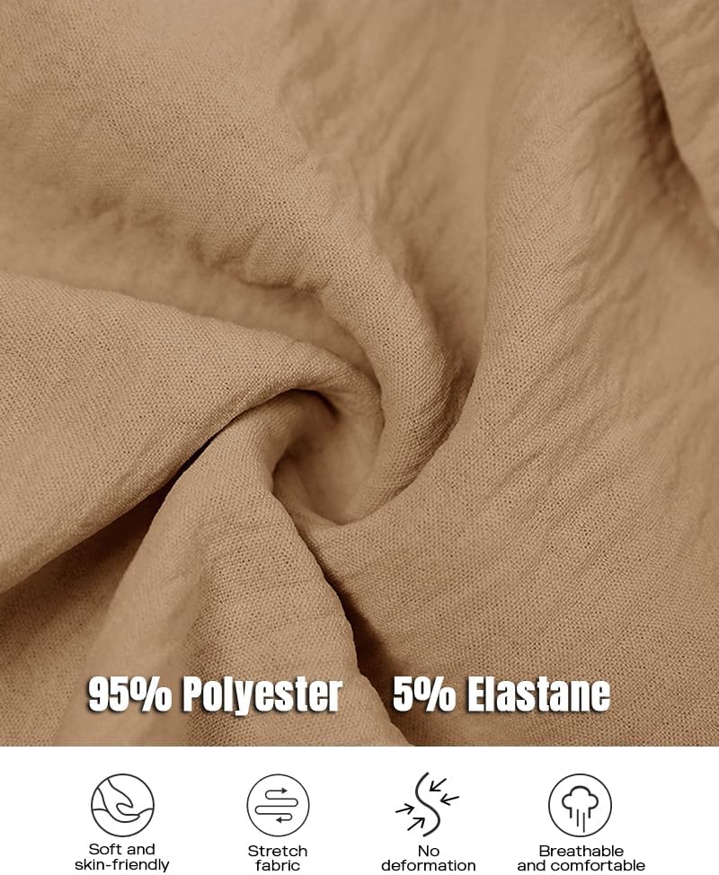 CHICME Women Shirt Dress Long Sleeve Button Down Blouses Side Drawstring Mini Dresses - Image 8