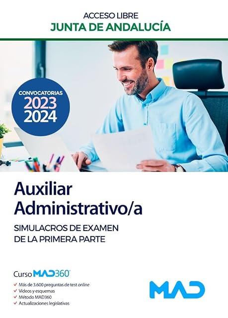Portada de Auxiliar Administrativo/a . Simulacros de Examen de la P