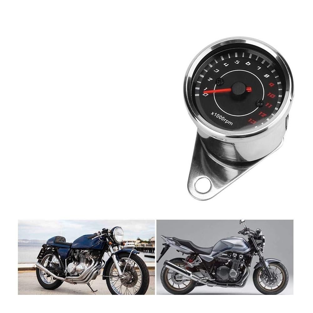 Compteur kilométrique Tachymètre De Moto Compte-tours Odomètre Universel 13000 Tr/min LED Veilleuse Rétro-éclairage Jauge Tacho Adapté Au Moteur Monocylindre