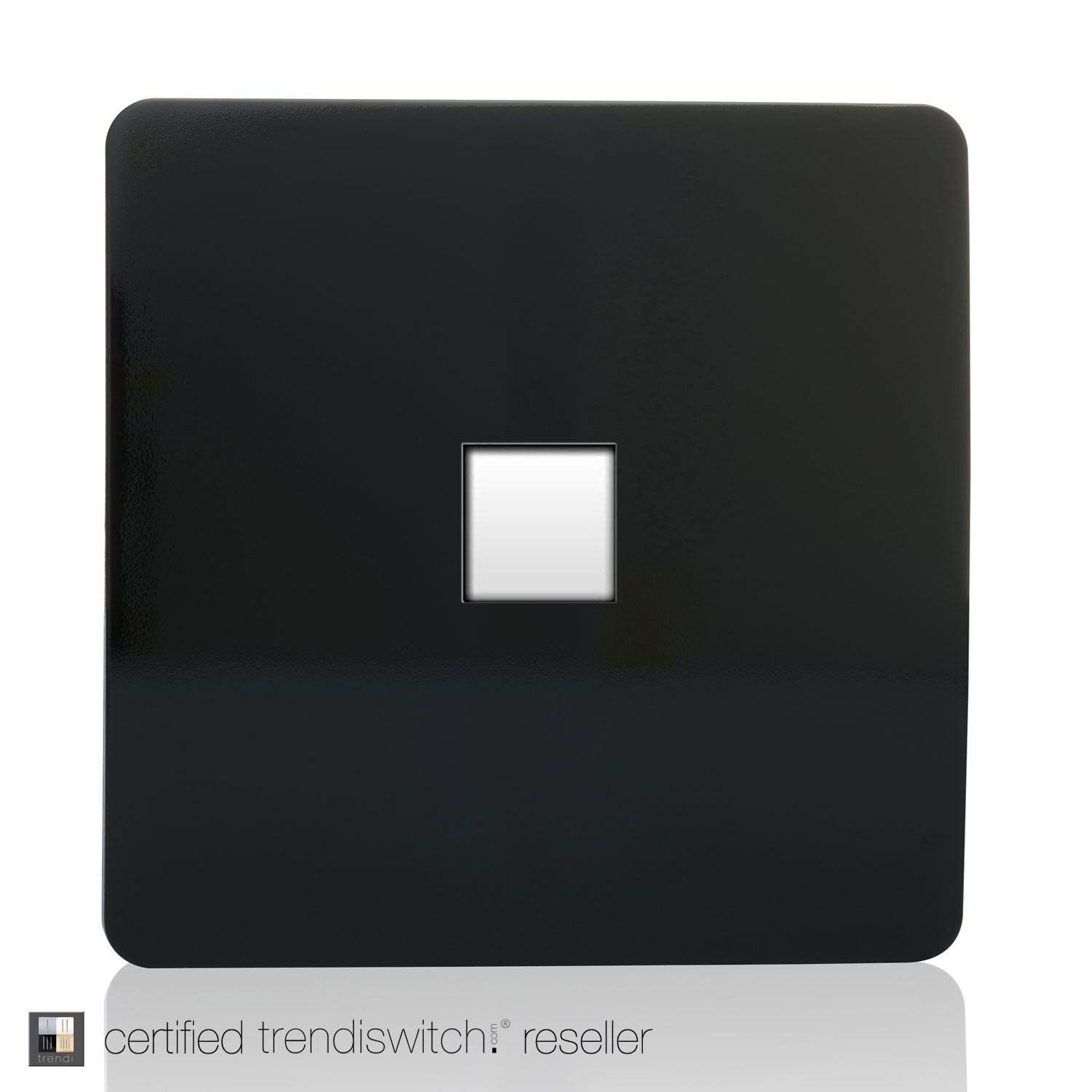 Trendi Artistic Modern Glossy Tactile RJ45 Cat 5e and Cat 6 Ethernet Socket - Black