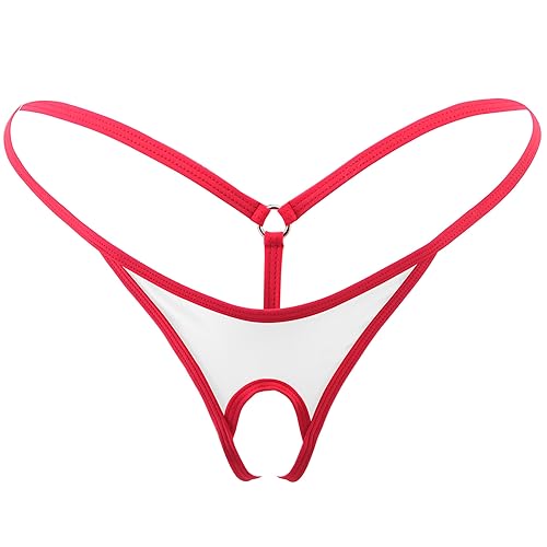SHERRYLO Men String Thong Exotic Men's Underwear Thongs and G-strings Sexy G String for Man Mens Jockstrap Mankini Jockstraps - 23005-white Red