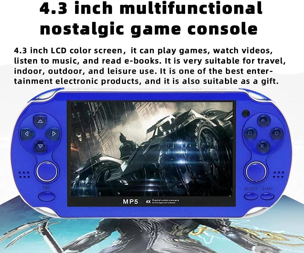 CHROX Console di Gioco Portatile A Doppio Joystick da 4,3 Pollici da 8 GB Costruita in 2000 Giochi Console per Videogiochi Retro Game Player Game, Regalo di Natale per Bambini