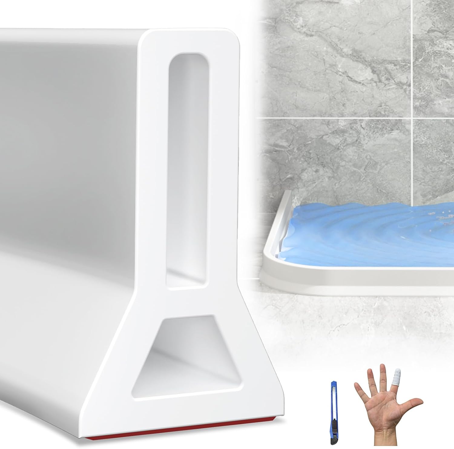 YONKFUL 45 inch Shower Splash Guard 2" high Collapsible