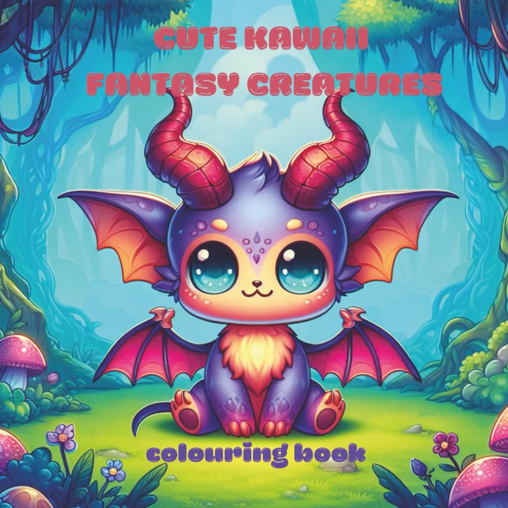 Cute Kawaii Fantasy Creatures: coloring book