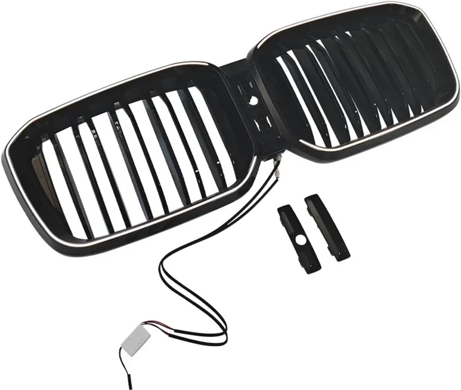 2022 to 2024 Compatible with BMW X3 X4 G01 G02 G08 M40i 20i 30i LCI Front Bumper Grill Grid Lights Lamp LED Grille ABS