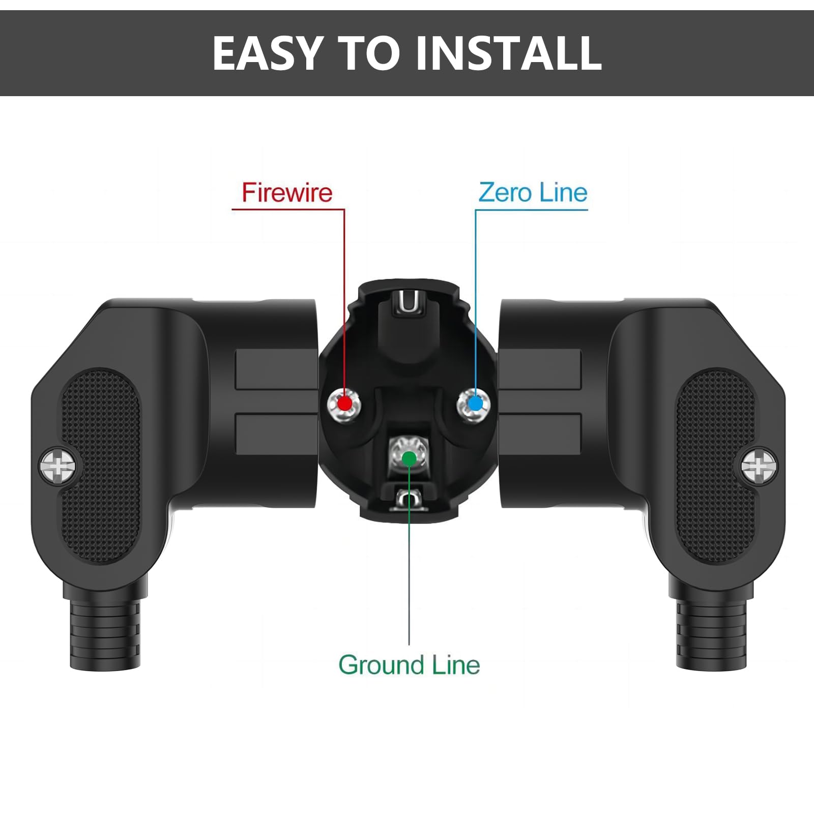 Enchufe ángulo 2 Enchufe Schuko para Cable de 8-10 mm Enchu-fe Europeo 250 V (16 A) Clavija de Contacto de Puesta a Tierra, Enchufe para Uso Profesional con Destornillador, Enchufe de Contacto