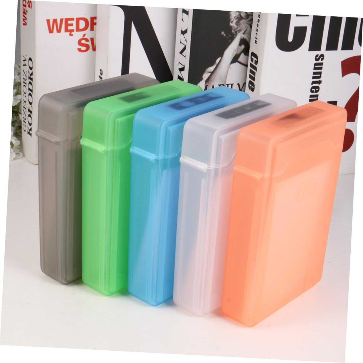 Operitacx 5pezzi Custodia Per Disco Rigido Plastica Resistente Organizer Per Accessori Digitali Etichetta Di Marcatura Scatola Portaoggetti Protettiva