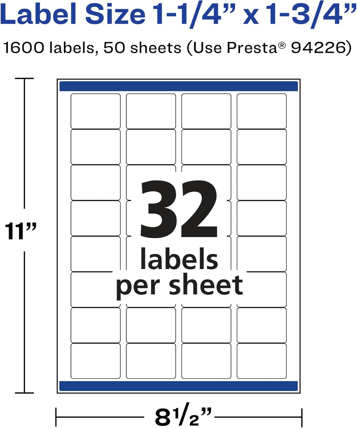 Avery Glossy Clear Rectangle Labels, Sure Feed Technology, 1.25" x 1.75", 1,600 Glossy Clear Labels, Laser/Inkjet Printable