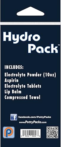 Miniatura 2 de Hydro Pack Kit de repuesto portátil de electrolitos de un solo uso con polvo de electrolitos, pastillas de electrolitos, toalla comprimida, bálsamo