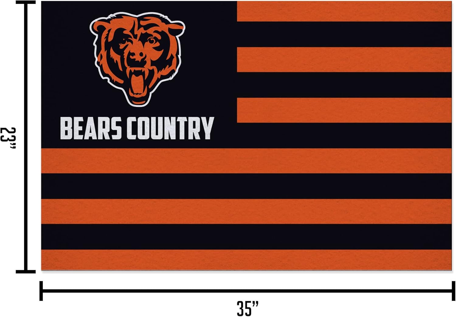 Rico Industries NFL Football Chicago Bears Country 25" X 35" Felt Wall Décor, Wall Safe for Living Room, Office, Dining Room, Bedroom, Easy to Hang - Made in The USA