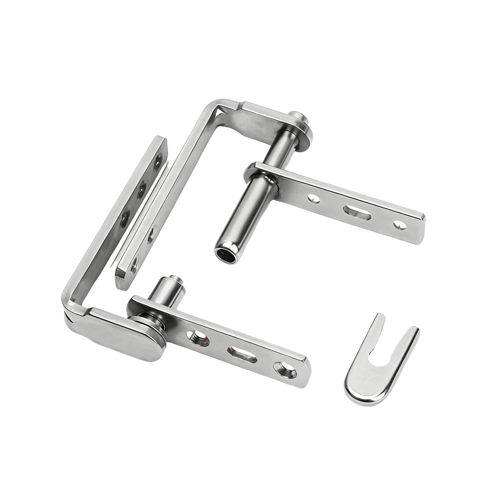 Nrvtre Silver Rustproof Double Swing Action Hinge 360 Degree Rotating Shaft Stainless Steel Concealed Door Pivots Hinges Enduring Rotating Shaft