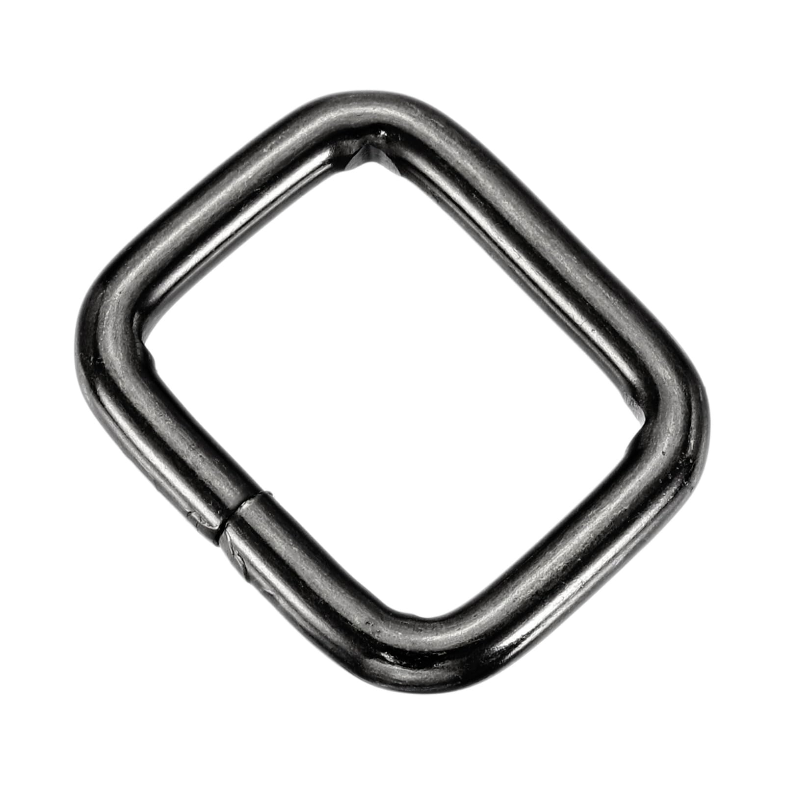 sourcing map 30 Pcs Metal Rectangle Ring, 1-1/2 x 1" Rectangle Buckle Ring Webbing Belts Buckle Metal Rings for Bag Belt Keychains DIY Loop Purse Making, Pale Black