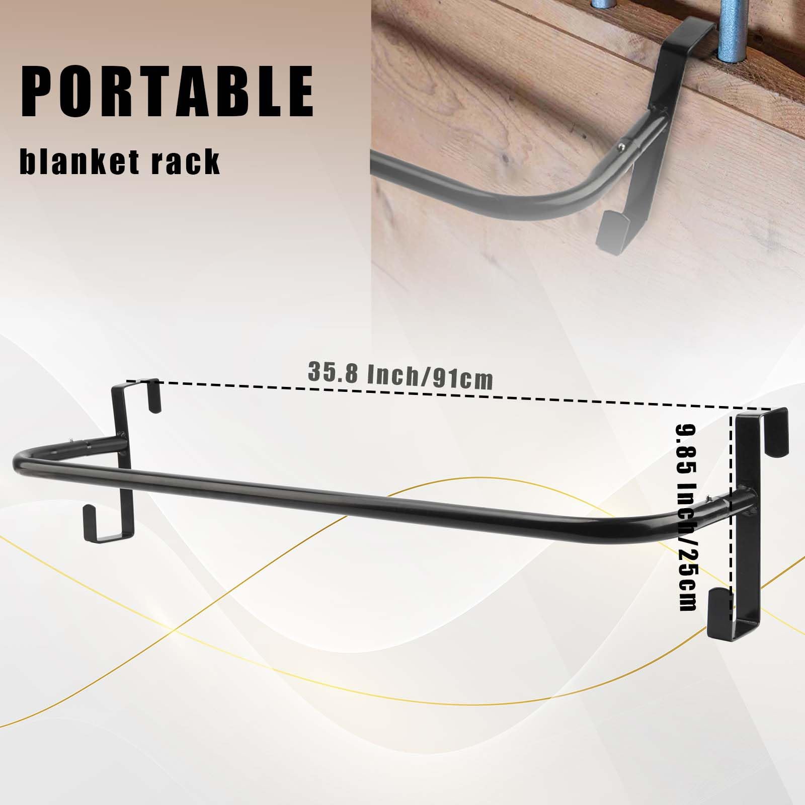 HDYEGY 1Pcs Blanket Rack with Tack Rack,Portable Blanket Bar for Hanging Horse Blankets Pads Saddle Blankets,36 Inch
