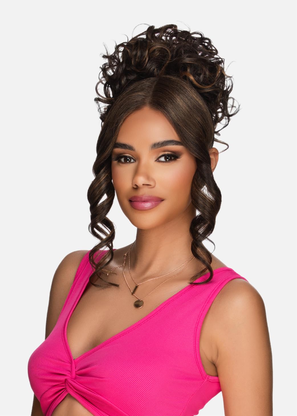 Vivica A. Fox Hair Collection LBPB-VIOLET, Bang & Bun, Quick and Easy Lace, Ponytail Bun and Lace Bangs (Off Black 1B)