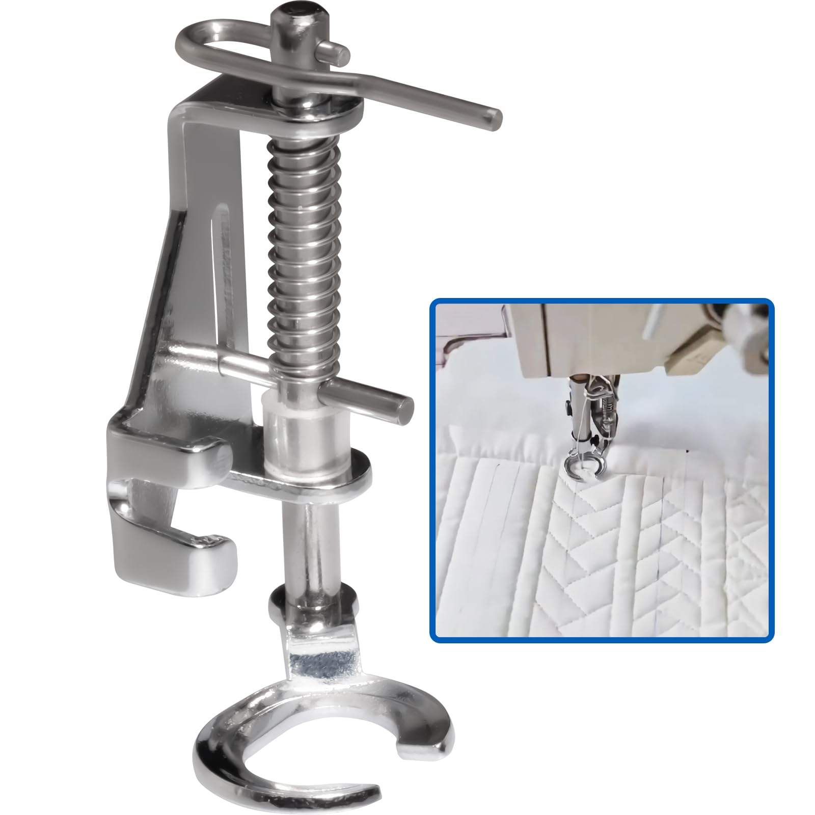 Piedino in metallo con punta aperta, movimento libero, trapuntatura, rammendo, per macchine da cucire Brother, Singer, Babylock, Janome, New Home e altre macchine da cucire