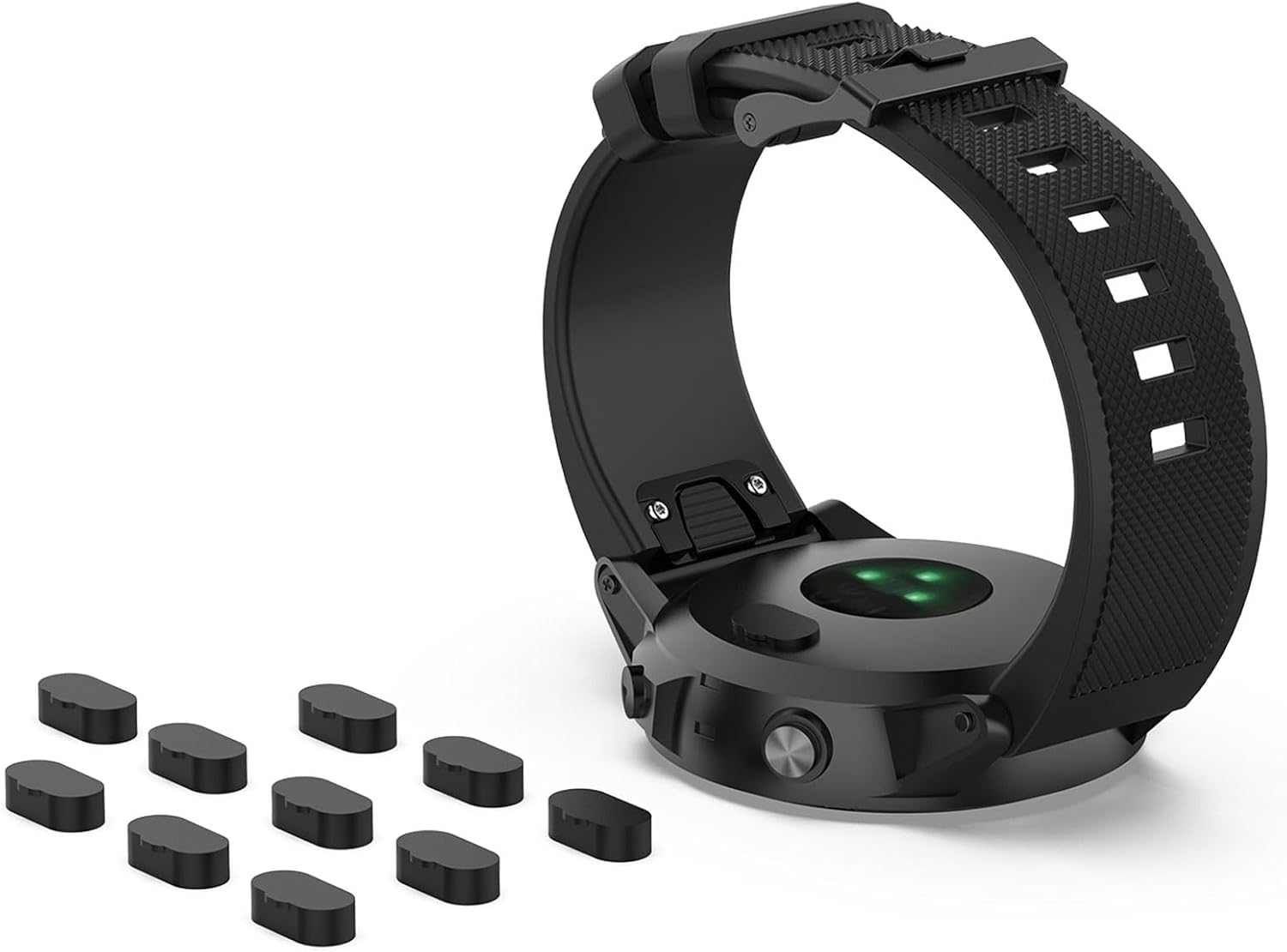 Anti Dust Plugs Caps Cover Compatible with Garmin Fenix 6S 6 6X Pro/5/5S/5X Plus/Vivoactive 3/Vivosport/Forerunner 935/45/45S/245/945/Instinct 2/2S Silicone Dust Plug Charger Port Protector