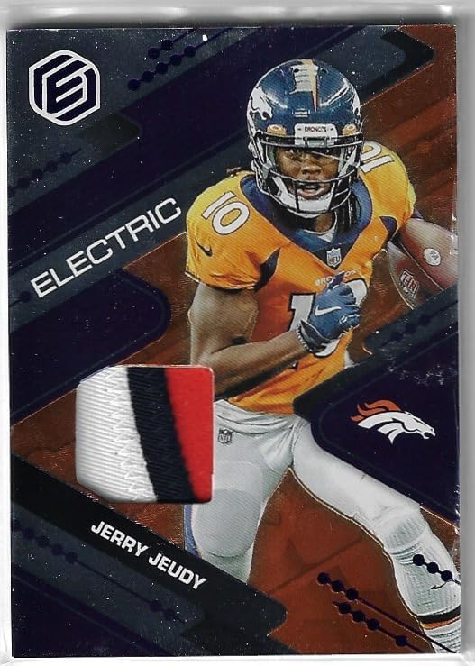 Jerry Juedy Serial Numbered #40/54 Xenon Electric Elements Game Used Jersery Relic Memorabilia Collectible Football Card - 2022 Panini Elements Football Card #ELE-15 (Broncos)