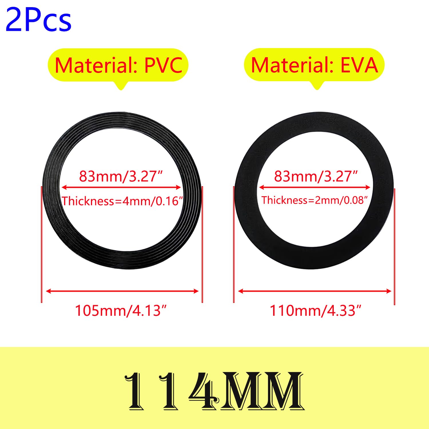 Qrity Sink O Ring Seal Washer, 4 Pcs, Sink Basket Strainer Waste Seals - Image 2