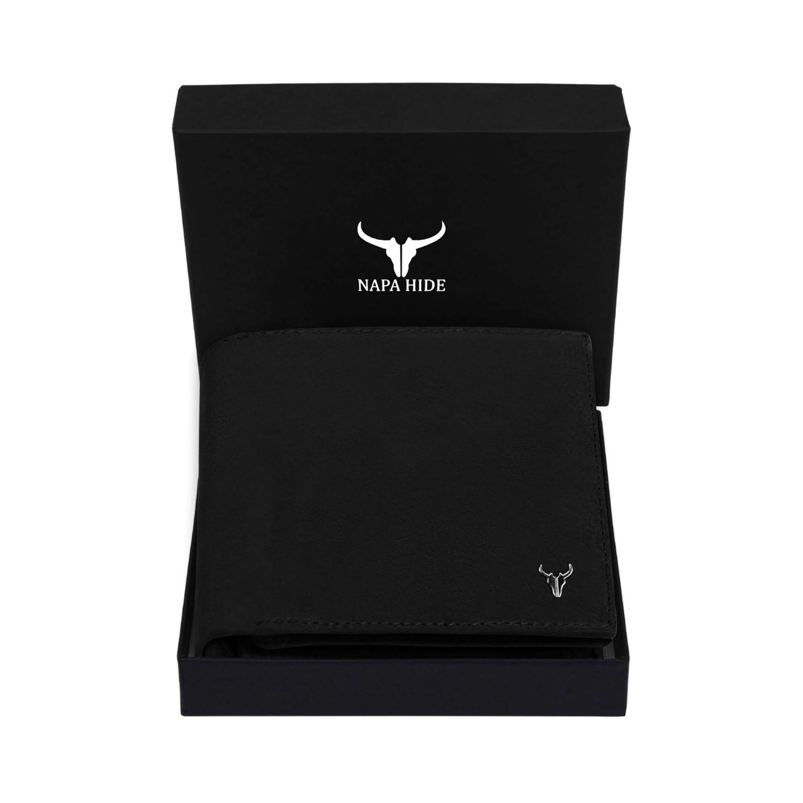 Top Grain Genuine Leather Wallet for Men (Black Hunter)